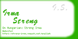 irma streng business card